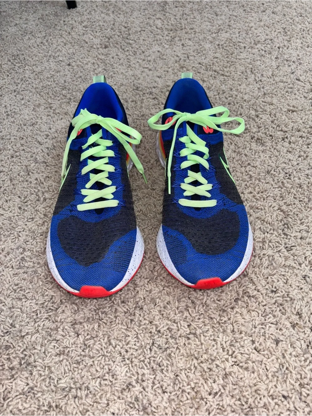 Nike Blue Running Sneakers with Neon Laces